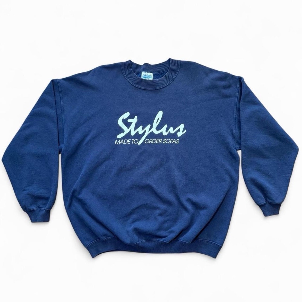 Vintage 90s Stylus Sofas Furniture Store Merchandise Graphic Pullover Sweater XL